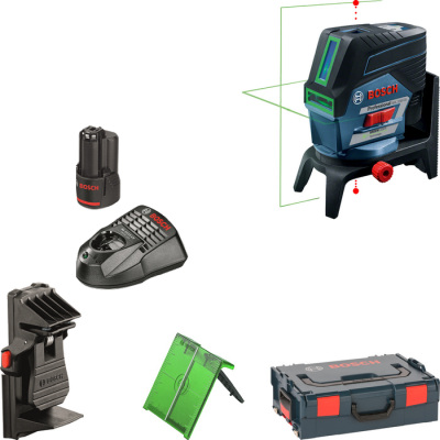Krovo-bodov laser Bosch GCL 2-50 CG + RM 2 + svorka + akumultor, L-Boxx