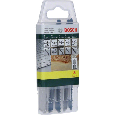 Set 8 ks plovch listov Bosch na drevo/kov/plasty, \"T\" stopka