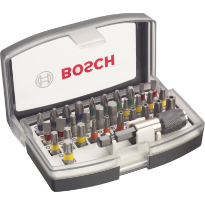 Skrutkovacie hroty Bosch, 32-dielna súprava s farebným označením