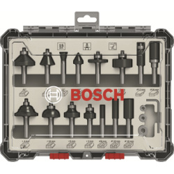 15-dielna zmiešaná súprava fréz Bosch, stopka 8 mm