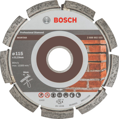 Diamantov krovac kot 115 mm, Bosch Expert for Mortar