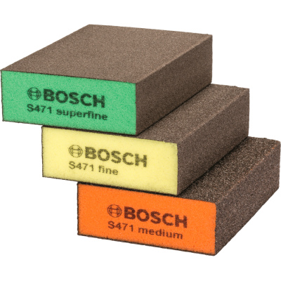 Brúsna hubka Bosch Best for Flat and Edge, 3-dielna súprava