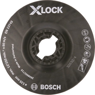 Oporn tanier Bosch X-LOCK, priemer 125 mm, stredn