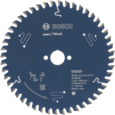 Plov kot Bosch Expert for Wood, pr. 190 mm, otvor 30 mm, 56 zubov, b1 2,6 mm