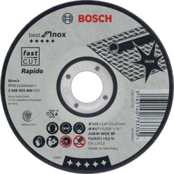 Rezací kotúč Bosch Best for Inox Rapido rovný, pr. 115 mm