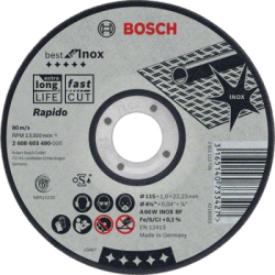 Rezací kotúč Bosch Best for Inox Rapido rovný, pr. 125 mm, hrúbka 1 mm