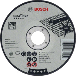 Rezací kotúč Bosch Best for Inox rovný, pr. 125 mm hrúbka 1,5 mm