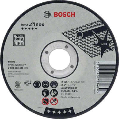 Rezac kot Bosch Best for Inox rovn, pr. 125 mm hrbka 1,5 mm