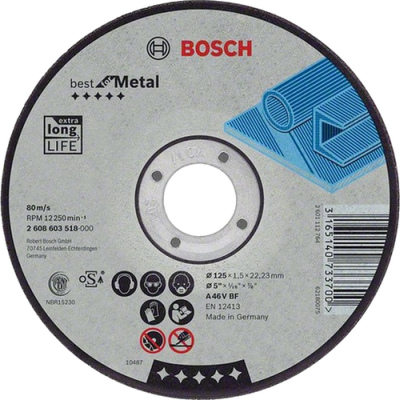 Rezací kotúč Bosch Best for Metal rovný, pr. 125 mm