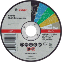 Rezací kotúč Bosch Rapido Multi Construction rovný, hr. 1,6 mm, pr. 125 mm