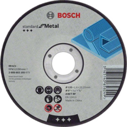 Rezací kotúč Bosch Standard for Metal rovný, hr. 1,6 mm, pr. 125 mm
