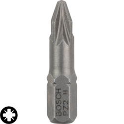 Skrutkovací hrot Bosch Extra Hart PZ2, L 25 mm, 3 ks