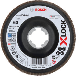 Vejárovitý kotúč X571 Bosch X-LOCK Best for Metal, plastová doska, prelis, 115 mm, P 60