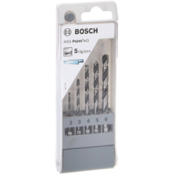 Vrtáky do kovu Bosch HSS PointTeQ, stopka šesťhran, 5-dielna súprava